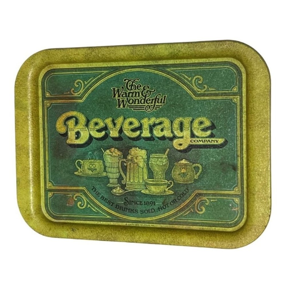 Vintage 1979 The Warm and Wonderful Beverage Company Tin Serving Tray